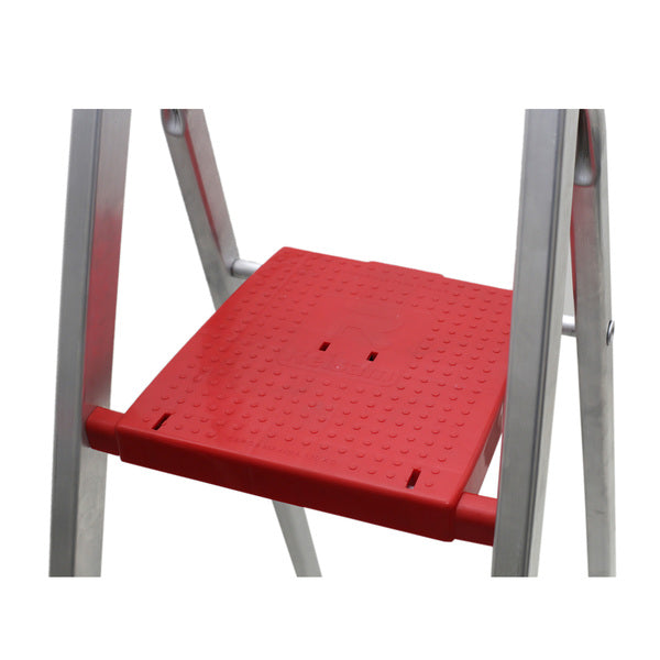 Escada Alumínio 5 Degraus 1,53m 120kg Prata e Vermelho Reisam