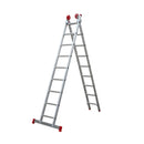 Escada Extensível 9x2 18 Degraus em Alumínio 4,44m Botafogo