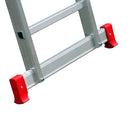 Escada Extensível 9x2 18 Degraus em Alumínio 4,44m Botafogo