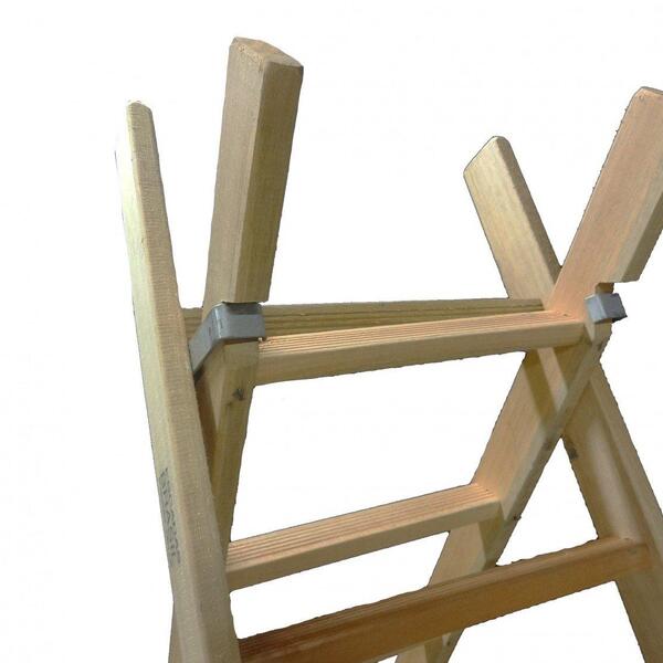 Escada Madeira Eucalipto Alongável 2 Partes De 7 Degraus - Volpato, Tamanho: 7 Degraus