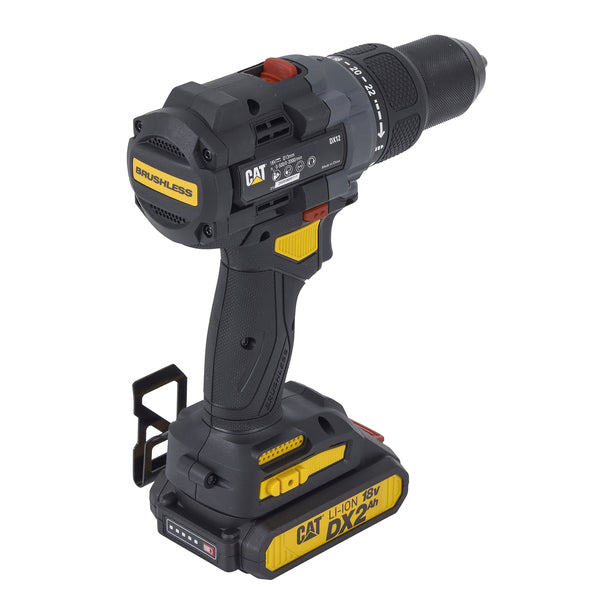 Furadeira de Impacto a Bateria Caterpillar com Maleta, Carregador, 2 Baterias e Clip de Cinto 18V DX12