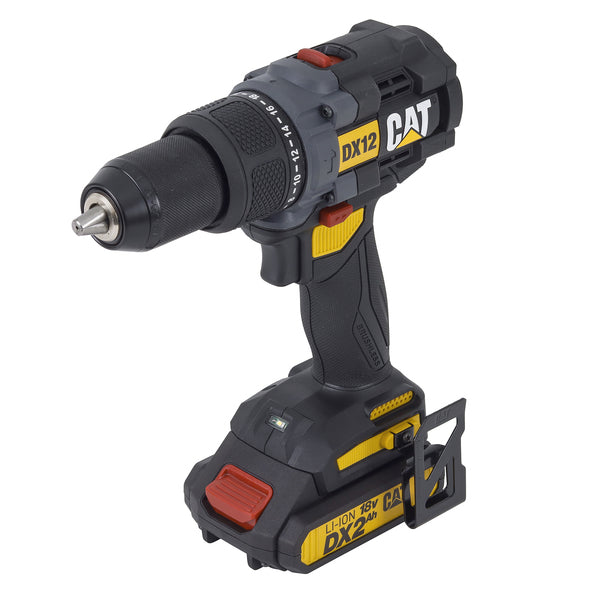 Furadeira de Impacto a Bateria Caterpillar com Maleta, Carregador, 2 Baterias e Clip de Cinto 18V DX12