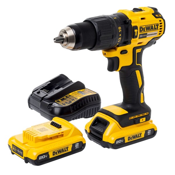 Furadeira Parafusadeira Dewalt de Impacto a Bateria 20V Brushless com Maleta Carregador 1/2" DCD7781D2-BR + 2 Baterias