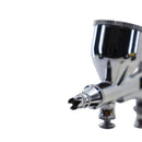 Kit Aerografo Cromado Dupla Ação Bicos 0.2/0.3 E 0.5mm Com 9ml De Capacidade Do Reservatorio De Tinta.