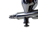 Kit Aerografo Cromado Dupla Ação Bicos 0.2/0.3 E 0.5mm Com 9ml De Capacidade Do Reservatorio De Tinta.