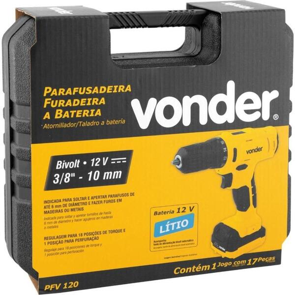 Parafusadeira À Bateria 3/8'' 12v Biv Pfv 120 Vonder