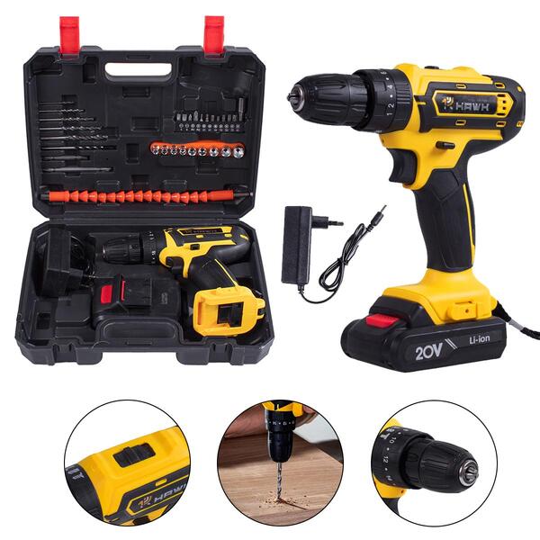 Parafusadeira E Furadeira Hawk 20v Impacto – Bateria Li-íon 1.5ah, Bivolt