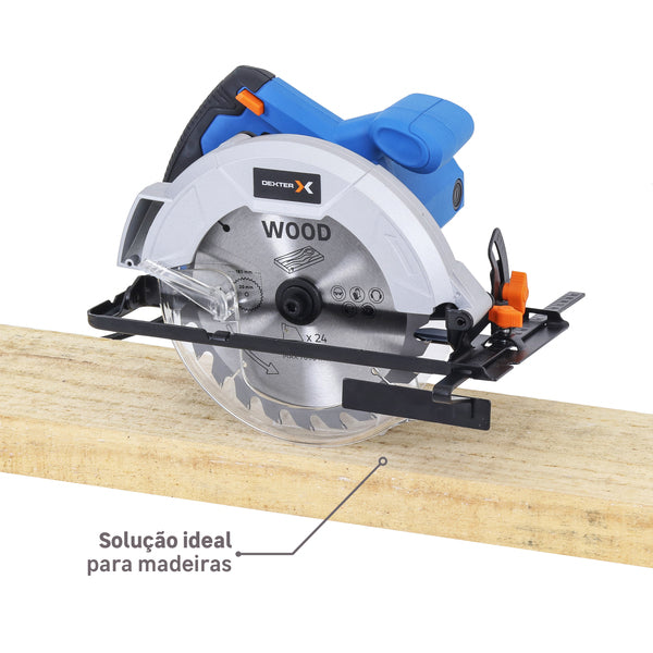 Serra Circular Elétrica Dexter 220V 1300w 7.1/4" 1300CIS2-185.5AB1 para Madeira